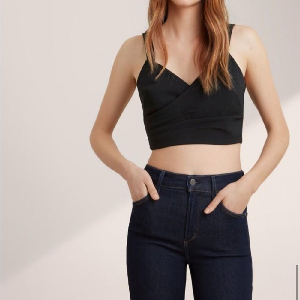 Aritzia Talula Lincoln Crop Top- Black- Size XS
